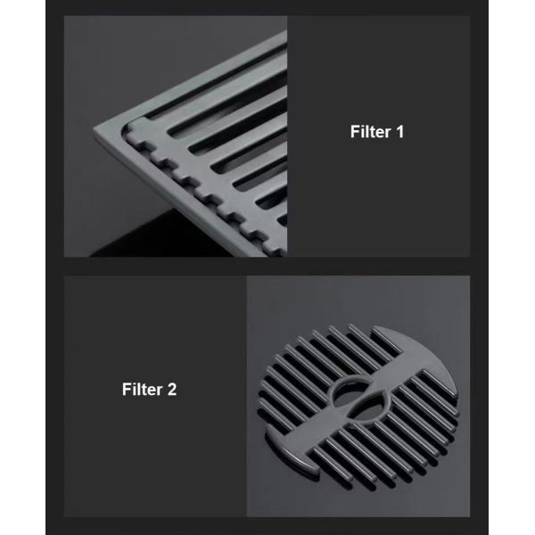 Matte Black Shower Floor Drain 4 Inch With Stainless Steel Material