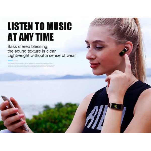0.96 Inch 80mAh Y3 Plus 4.1 Bluetooth Headset Bracelet 80*160dpi Heart Rate