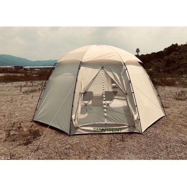 Octagon Waterproof Polycotton Outdoor Camping Tent With Aluminum Frame Pole 4*4*2.4M