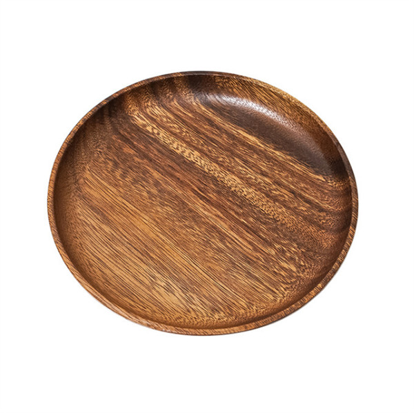 Декоративная деревянная сервировка покрывает поднос 18cm 20cm твердой круглой акации обедающего деревянный