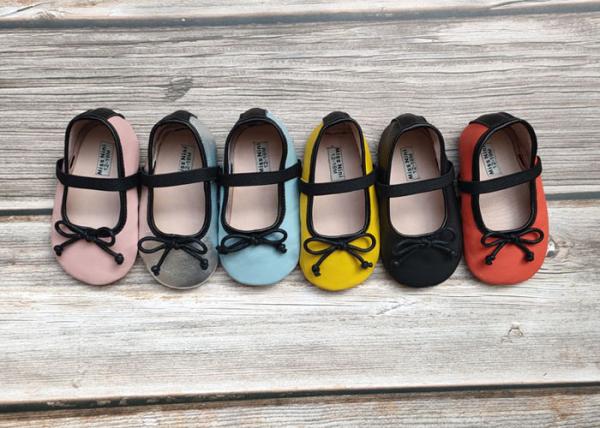 Sheepskin Leather Rubber Bowknot Baby Kids Shoes