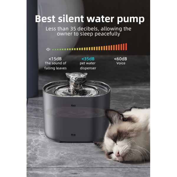 Large 2L Automatic Pet Water Dispenser Stylish New Model PP Pet Fountain LCD Display Time Setting Charging Circulating