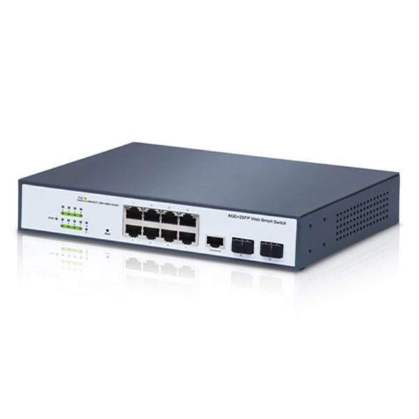 14.89Mpps L2 Ethernet Fiber Switch With 2 1000 SFP Ports 8 1000 Ethernet Ports