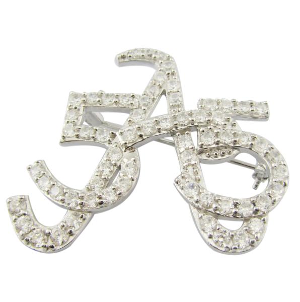 Ligeiro e intrincado 925 Silver Pin Brooch Com CZ Sterling Silver Brooch Sua Bolsa Brooch Design