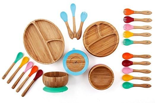 Eco Baby Bamboo Salad Set Custom Printing Tasteless Safe Contact With Food