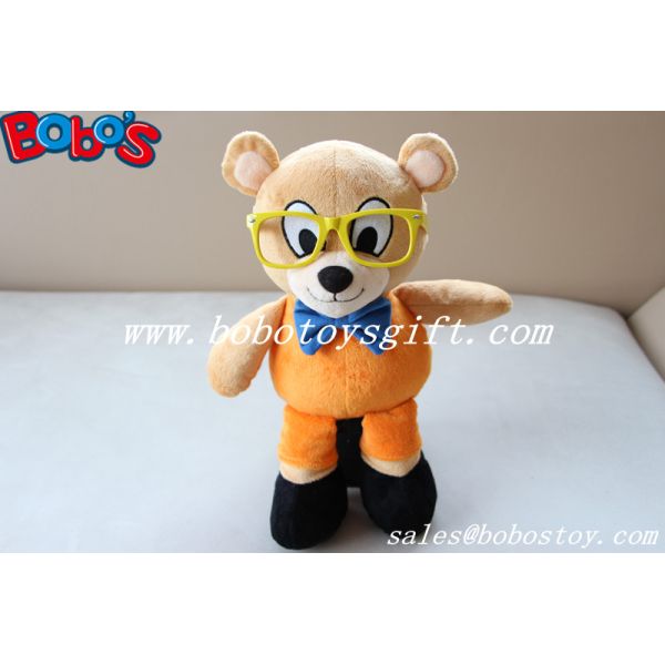 Custom Mascot Bear Toy Stuffed Bear Animal With Glass