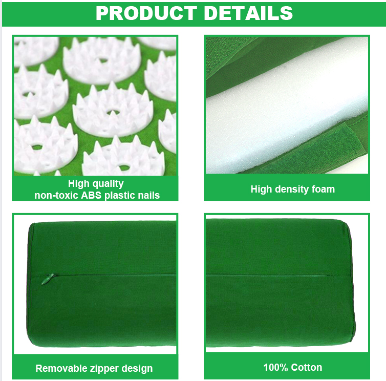 Подушка точечного массажа циновки 50pcs точечного массажа Брауна белья естественная для головных болей