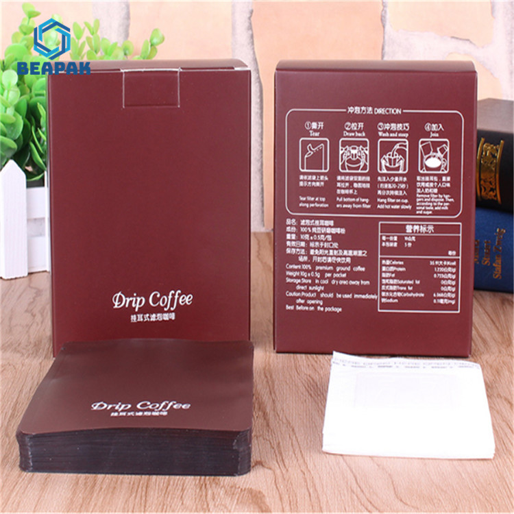 Прокатанный ОЭМ вися бумажный мешок фильтра кофе потека уха