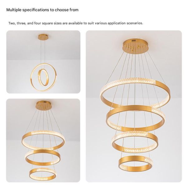 Remote-Controlled Stepless Dimming , Circular Pendant Light , Modern Minimalist Design for Both High and Low Ceilings