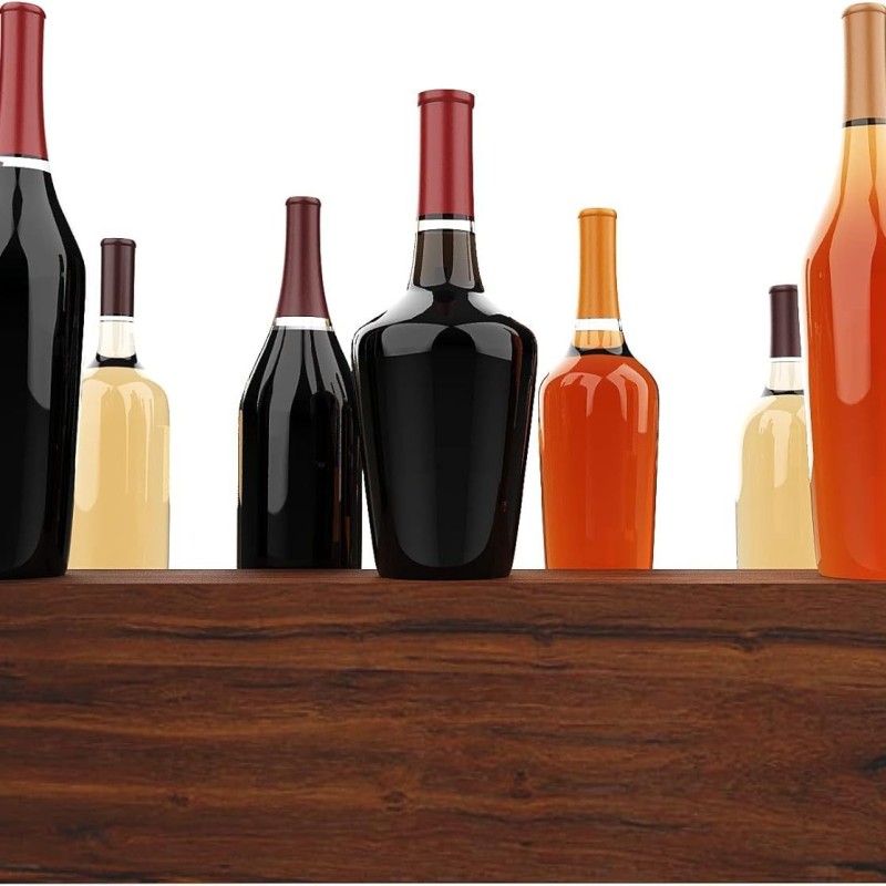 Three Tier Vintage Wine Rack Solid Wood Stepped Display Cabinet for Wine Bottle Storage Home Bar Organizer