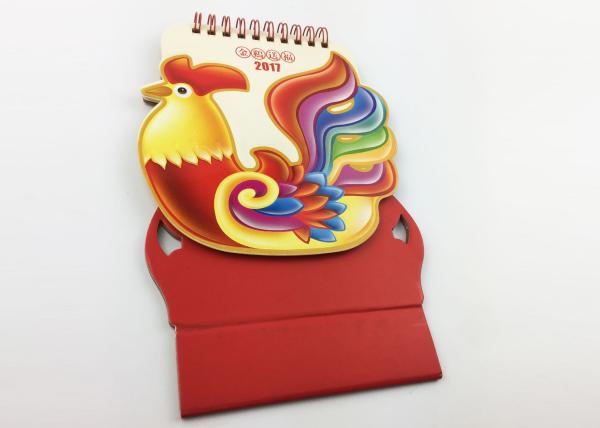 forma original inteira do calendário de mesa do escritório do ano 1250GSM com emperramento espiral