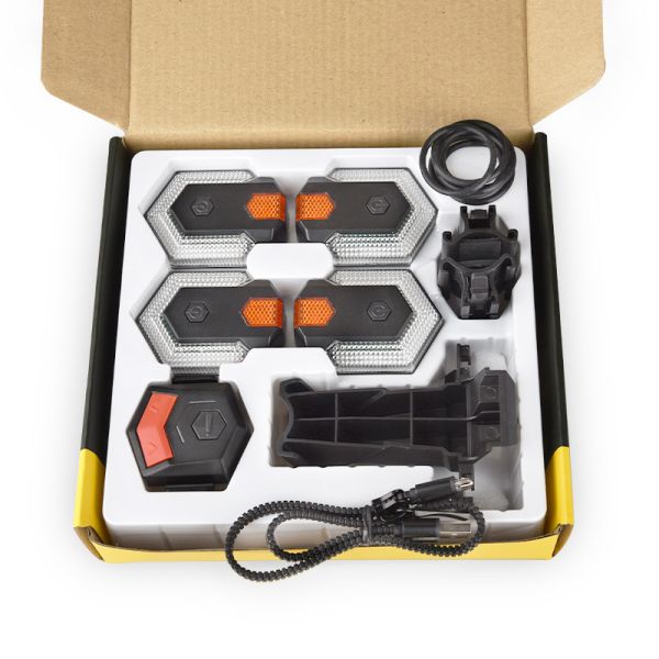 Wireless Remote Control LED Direction Indicator Cycling Warning Light for Commuters
