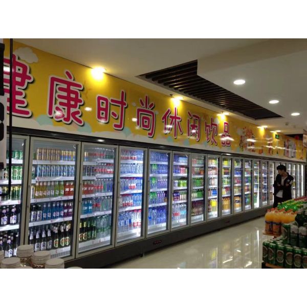 5Door Supermarket Freezer Display White Color Supermarket Frozen Showcase
