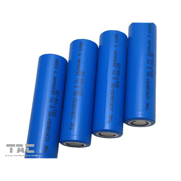 High Power ICR18650 3.7V 2600mAh 9.62Wh Lithium Ion Cylindrical Battery