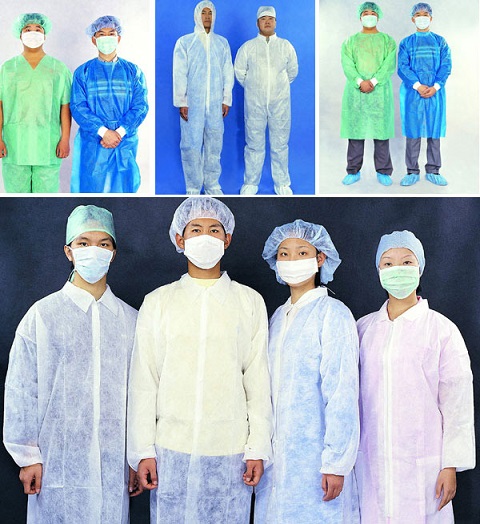 Anti Static Medical Isolation Gowns , Yellow Disposable Coveralls CE Certificated