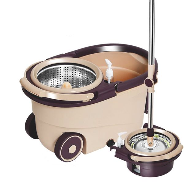 Stainless Steel Wringer 360 Spin Easy Clean Cyclone Floor Cleaning Mop and Bucket Set