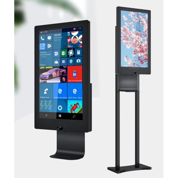 Public 21.5 Inch Hand Sanitizer Digital Signage Advertising Players Automatic Dispenser Display Kiosk