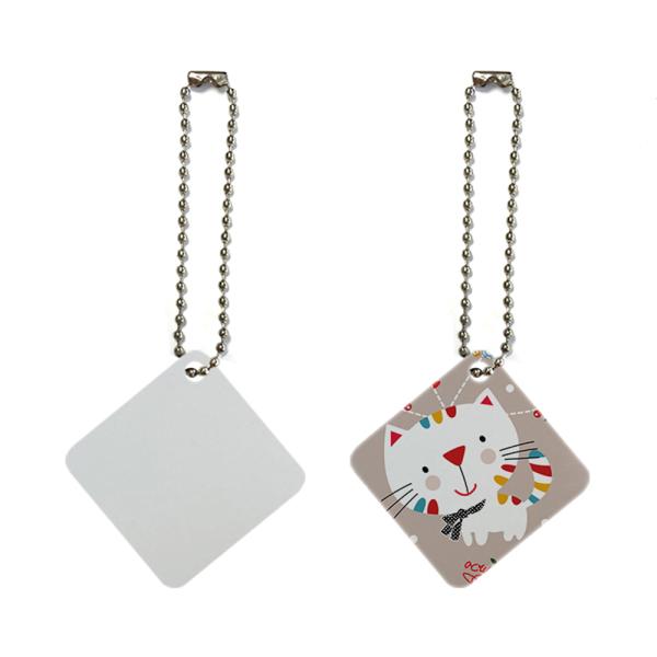 Blanc aluminium sublimation étiquette de chien blancs d'impression à double face nom d'animal de compagnie étiquettes pendentif ornement