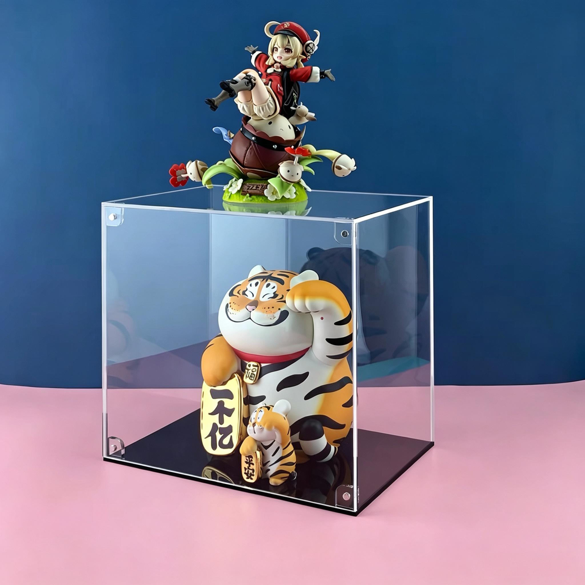 High Clarity Transparent Acrylic Storage Box Dust-Proof Figure Collection Organizer Case with Magnetic Lid