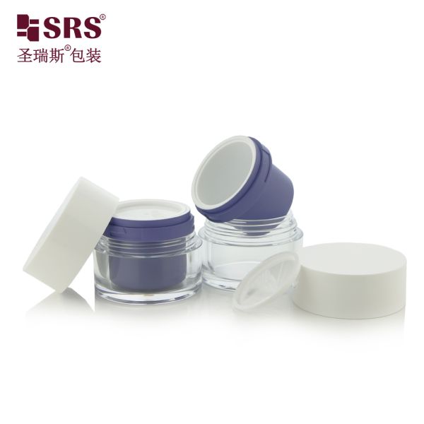 SRSJQ 50g PET Thick Wall Double Wall Plastic Replaceable Jar For Facial Cream Gel Wholesale