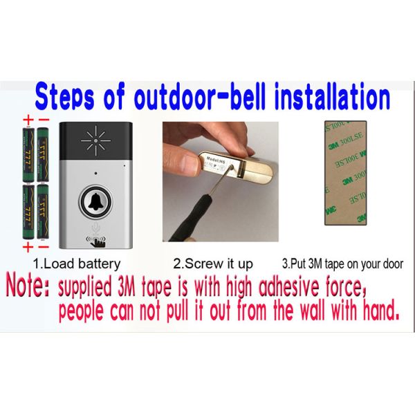 Серебряный/золотой цвет функцию разговора беспроводной дверной колокол