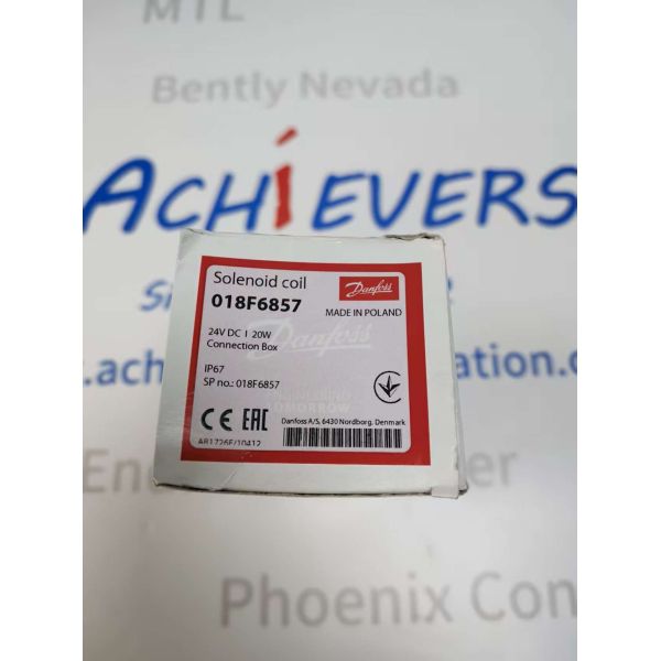Danfoss 018F6857 Solenoid Coil 24VDC IP67 Terminal Box