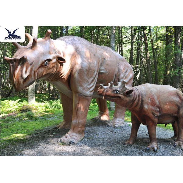 Amusement Park Decoration Realistic Dinosaur Models Artificial Mother And Baby Models