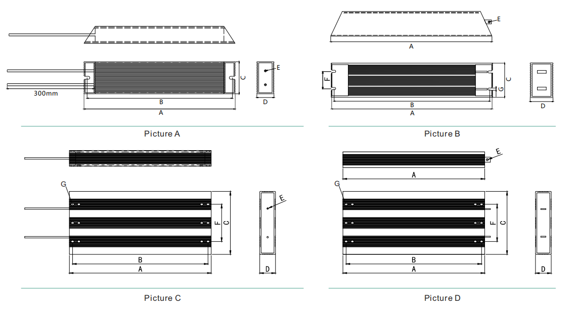 технология резистора инвертора 60W 80W 100W 120W 150W тормозя Wirewound