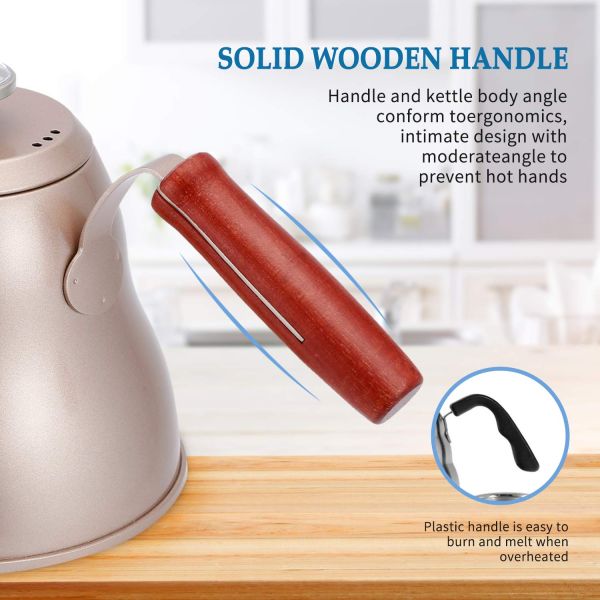 Stainless Steel Coffee Kettle With Thermometer 1.2L 40oz  Eco - Friendly