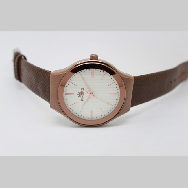 40.0mm 3 hands stainless steel case genuine leather quartz watches,men's casual watch