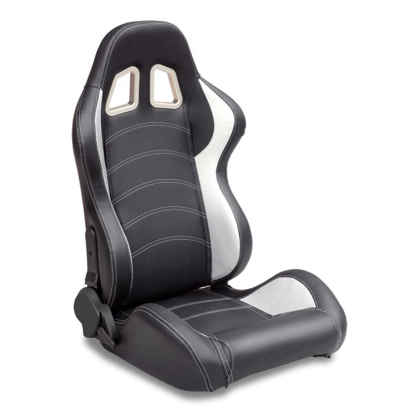 Sparco Style Leather Racing Sport Auto Car Seats / Black And White Racing Seats