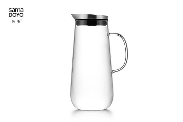 Hot Cold Drink Glass Water Pitcher Thermo Proof With Spout Transparent