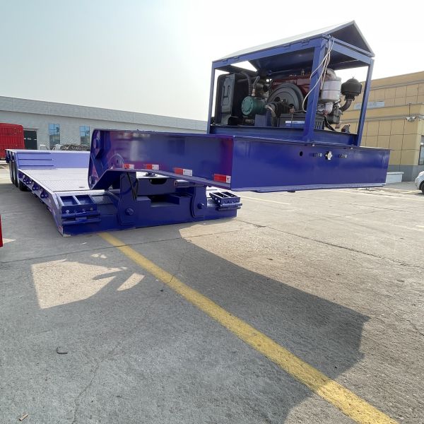 Lowboy Low Loader Bed Lowbed Semi Truck Trailer for Heavy Duty 3axles Excavator Transport
