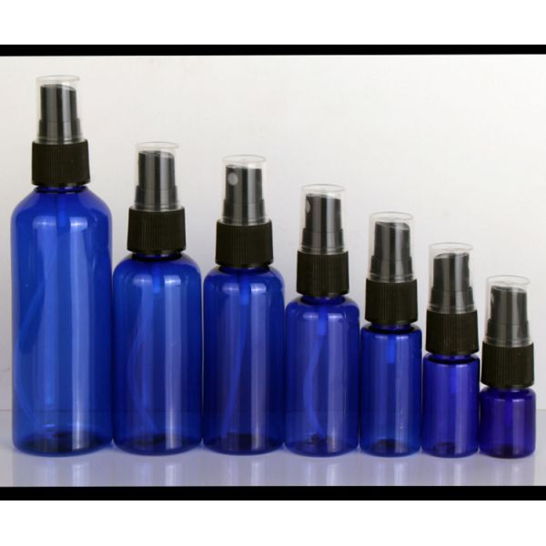 60ml 120ml 355ml blue Plastic Hand Sanitizer Skincare Shampoo Spray Bottle PET Cosmetic clear Plastic sprayer Bottles