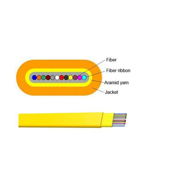 4-12C Indoor Fiber Optic Cable Riser Rated Ribbon Fiber Optic Cable For Mass Splicing Service