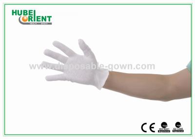 Das luvas brandamente puras do algodão de Polyethene 100% cor branca descartável