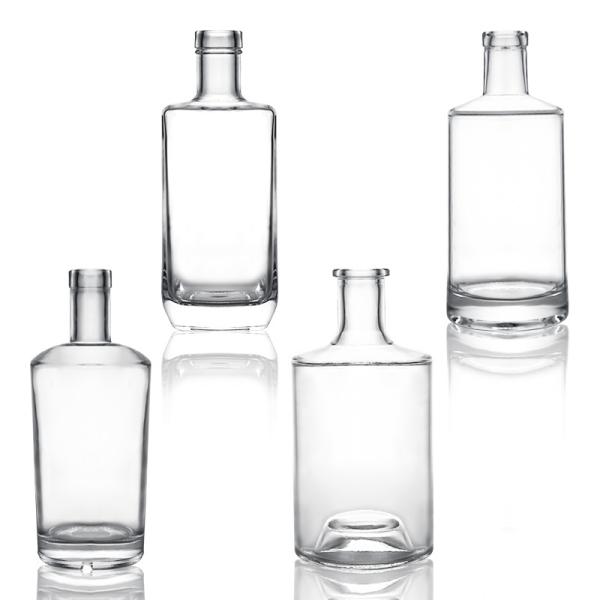 Super vidro de pedra logotipo personalizado 750ml 700ml estilo popular rum vodka uísque tequila gin garrafa de vidro com cortiça