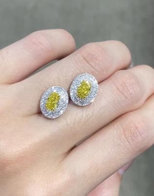 Oval Brilliant Cut Lab Diamante Joias Diamante Stud brincos 0,5ct VS1