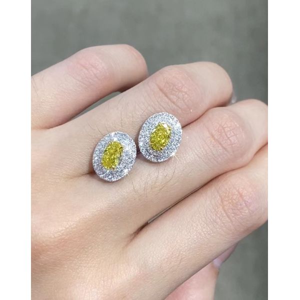 Овальные бриллиантовые резки лаборатории алмазные ювелирные изделия бриллиантовые серьги 0.5ct VS1