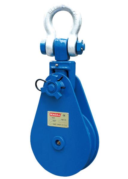 10T  3” Steel Sheave Block Pulley With Chrome Hook And Blue Body