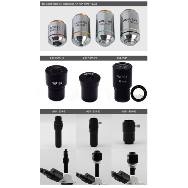 Student Optical Compound Microscope A11.1535 With LED Light Source , WF10X/18mm Eyepiece