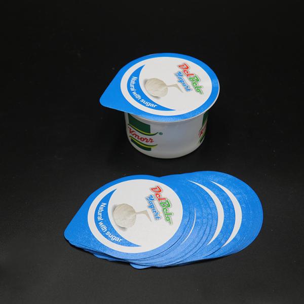 Oripack ODM Blue Yogurt Foil Lids Precut Heat Seal Lids Environmental Protective