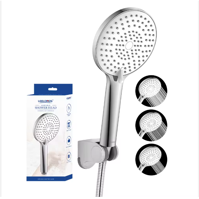 ABS Plastic Handheld Rain Shower Head Bath Fixture with Hot Cold Water Mixer Function