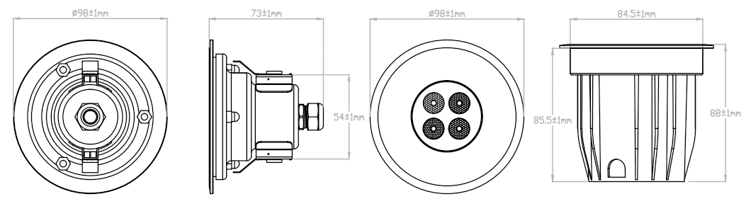 КРИ приведенный 170ma SS316L SMD3030 водоустойчивый подводный освещая