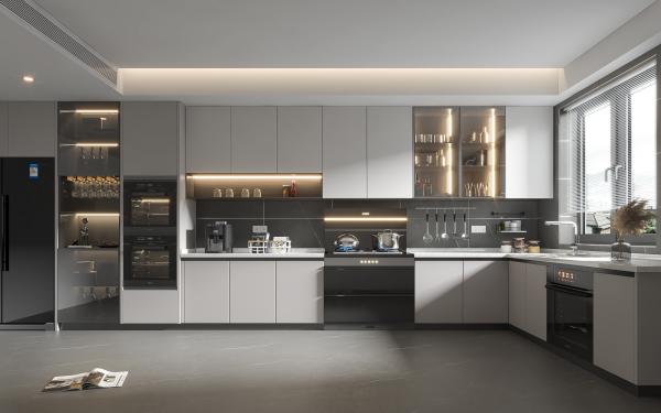 Cuisine Complète Meubles Modernes Modulaires en Mélamine avec Tiroir Caché