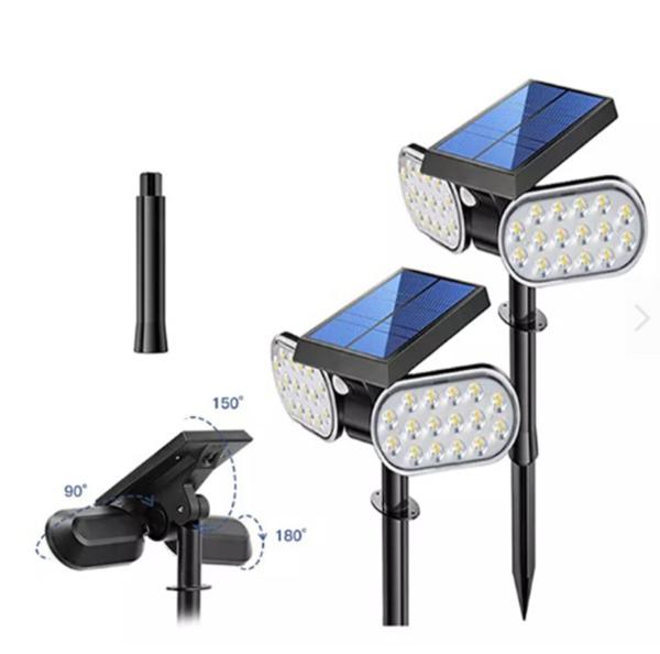 Wireless Solar Powered Wall Lights Waterproof Landscape Spotlights Outdoor For Yard