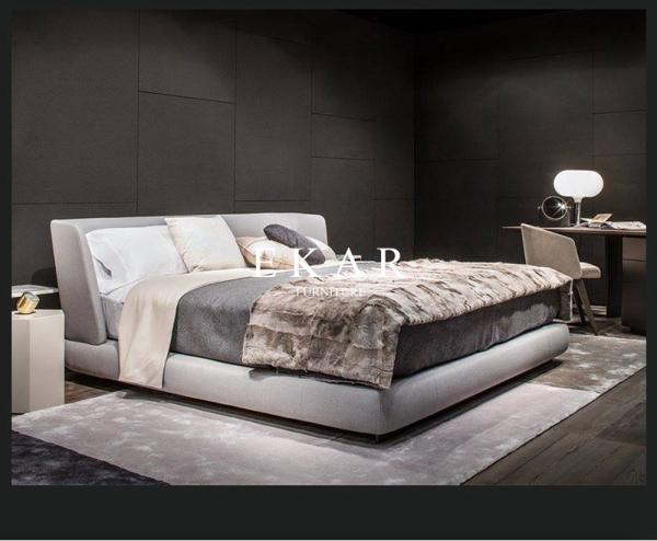 Bed Design Furniture Wooden Fabric 1.8M Bed ZZ-BD001