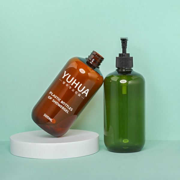 White Green 183mm 500ml Pet Foam Pump Bottle Hot Stamping