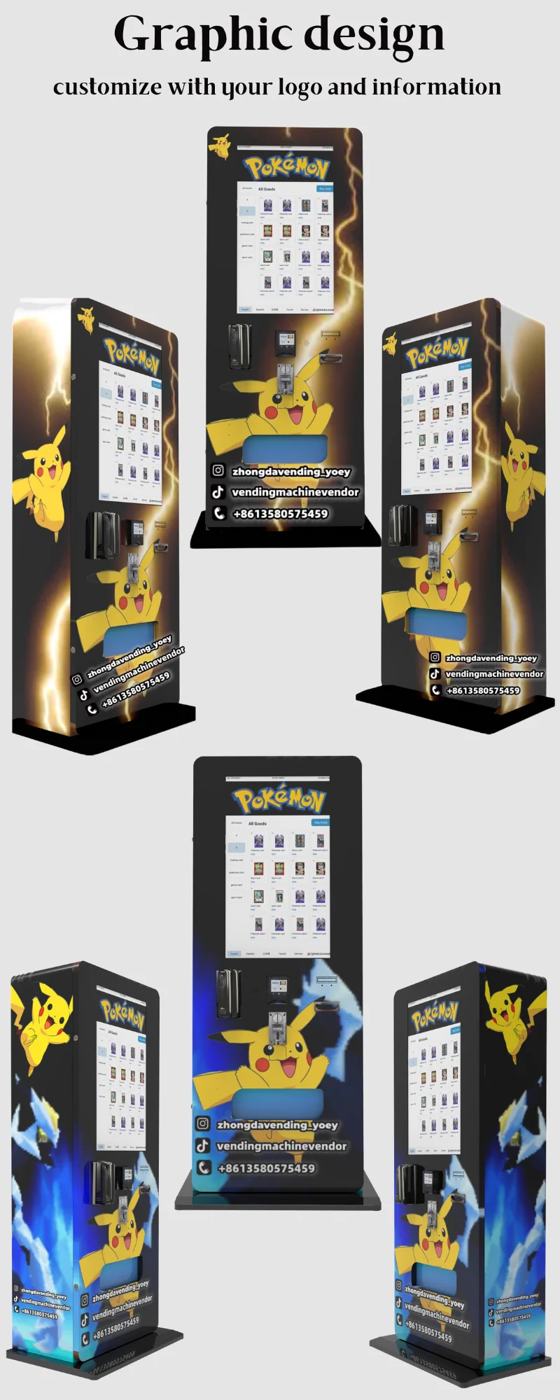 Mini Stand-Free Card Vending Machine with Touch Screen for Trading Cards Sport Cards