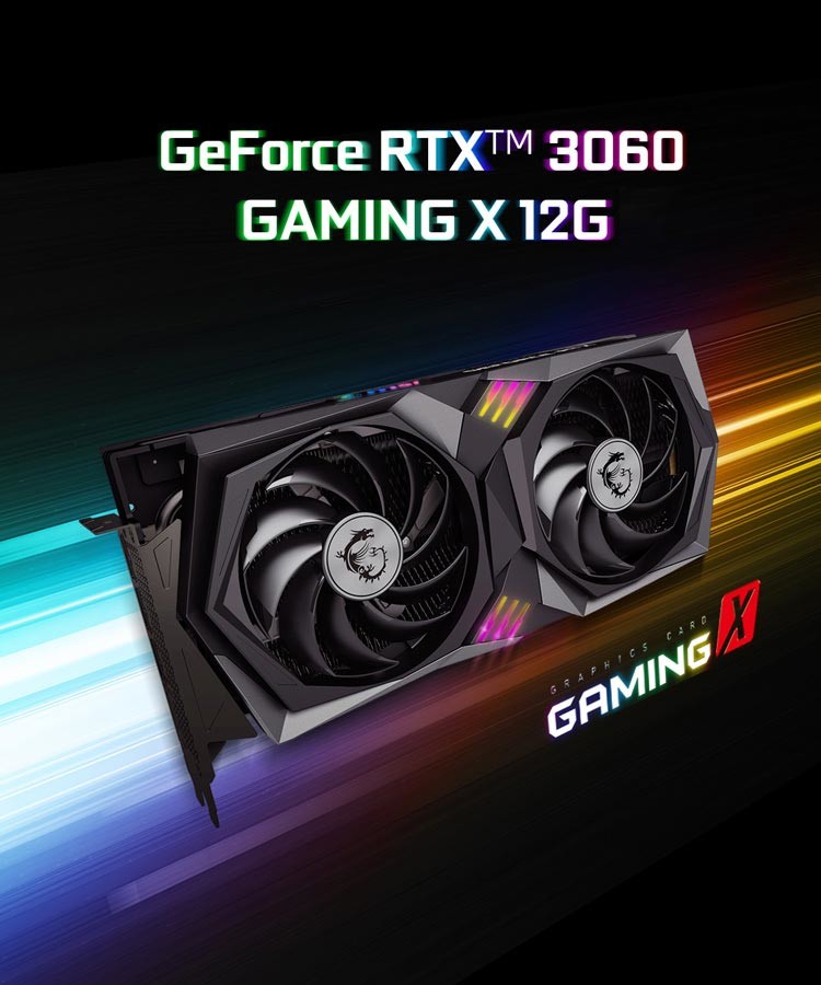 Два вентилятора MSI RTX 3060 Z TRIO Игровые видеокарты Nvidia 12 ГБ Видеокарта Nvidia